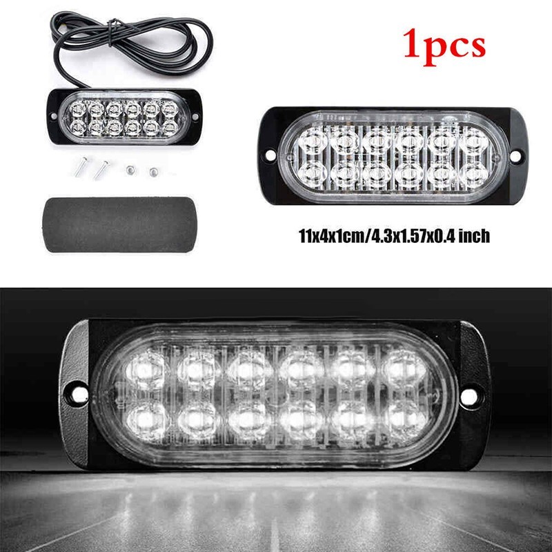 DC 12V-24V Working Lamps Transparent Lens Black Housing Plastic Light Bulbs Set