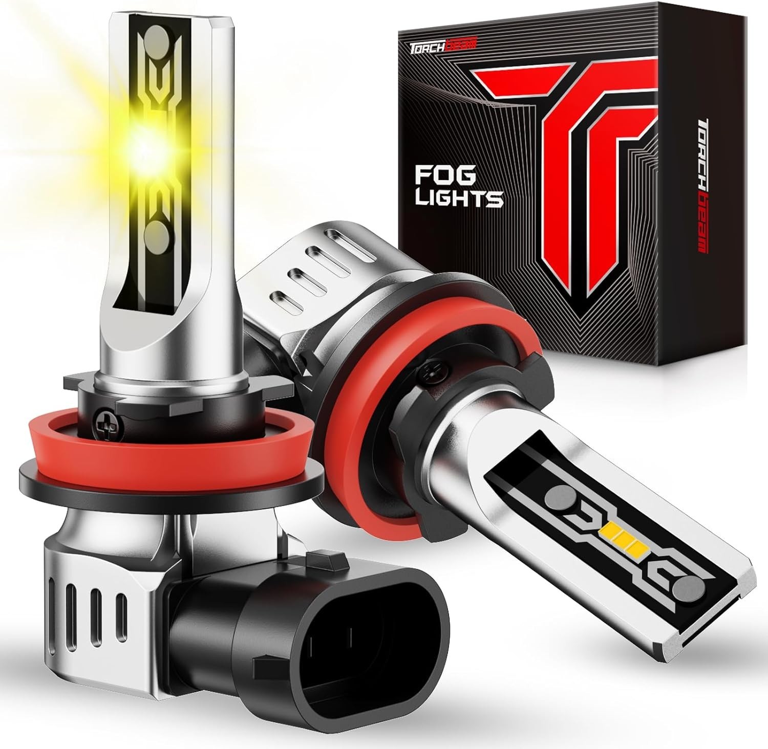 Ultra-Bright 12000 Lumens H11/H16/H8 LED Fog Light Bulbs, Waterproof Design