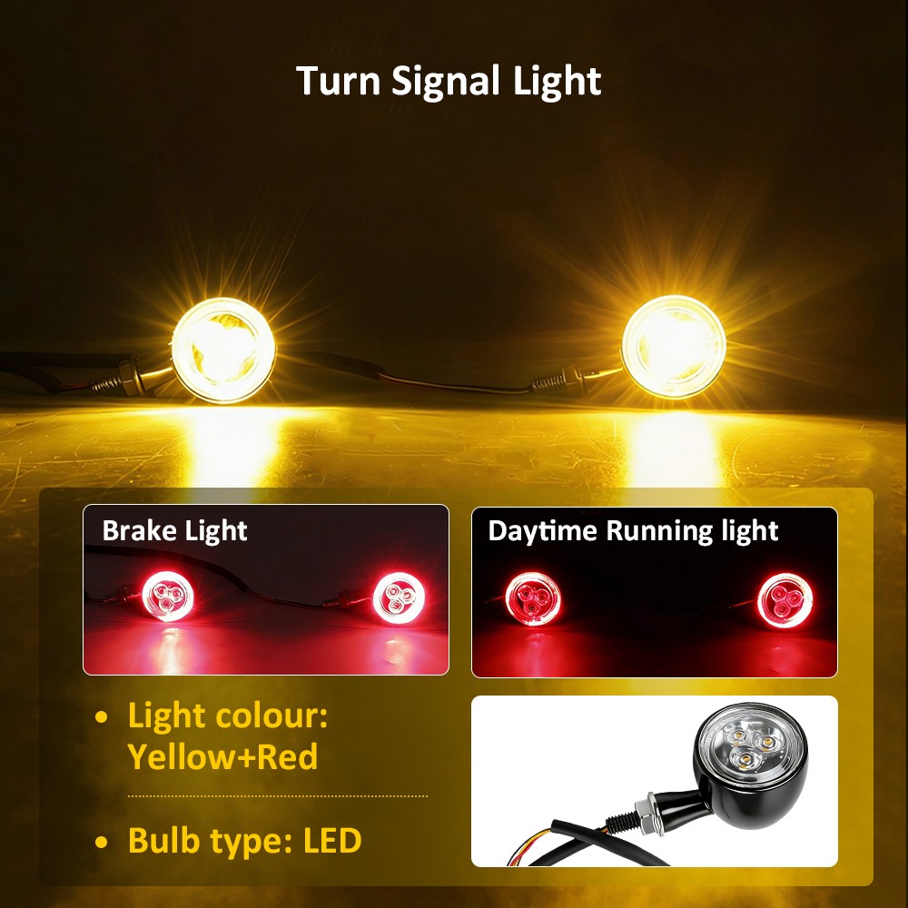 Motorcycle Turn Signal Bullet Blinker Running Lights Front&Rear Left Right 4-12X