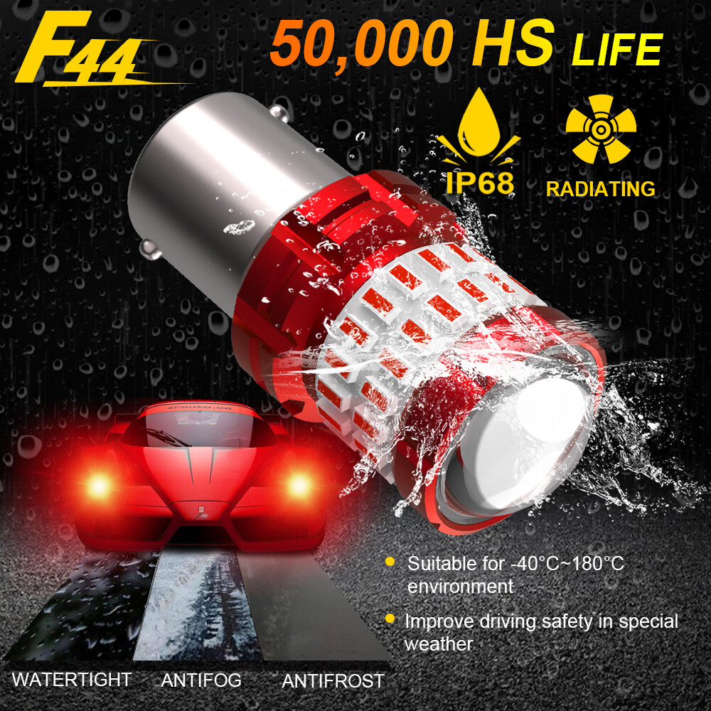1156 7506 Red Strobe Flash Blinking LED Brake Tail Stop / Reverse Backup Light