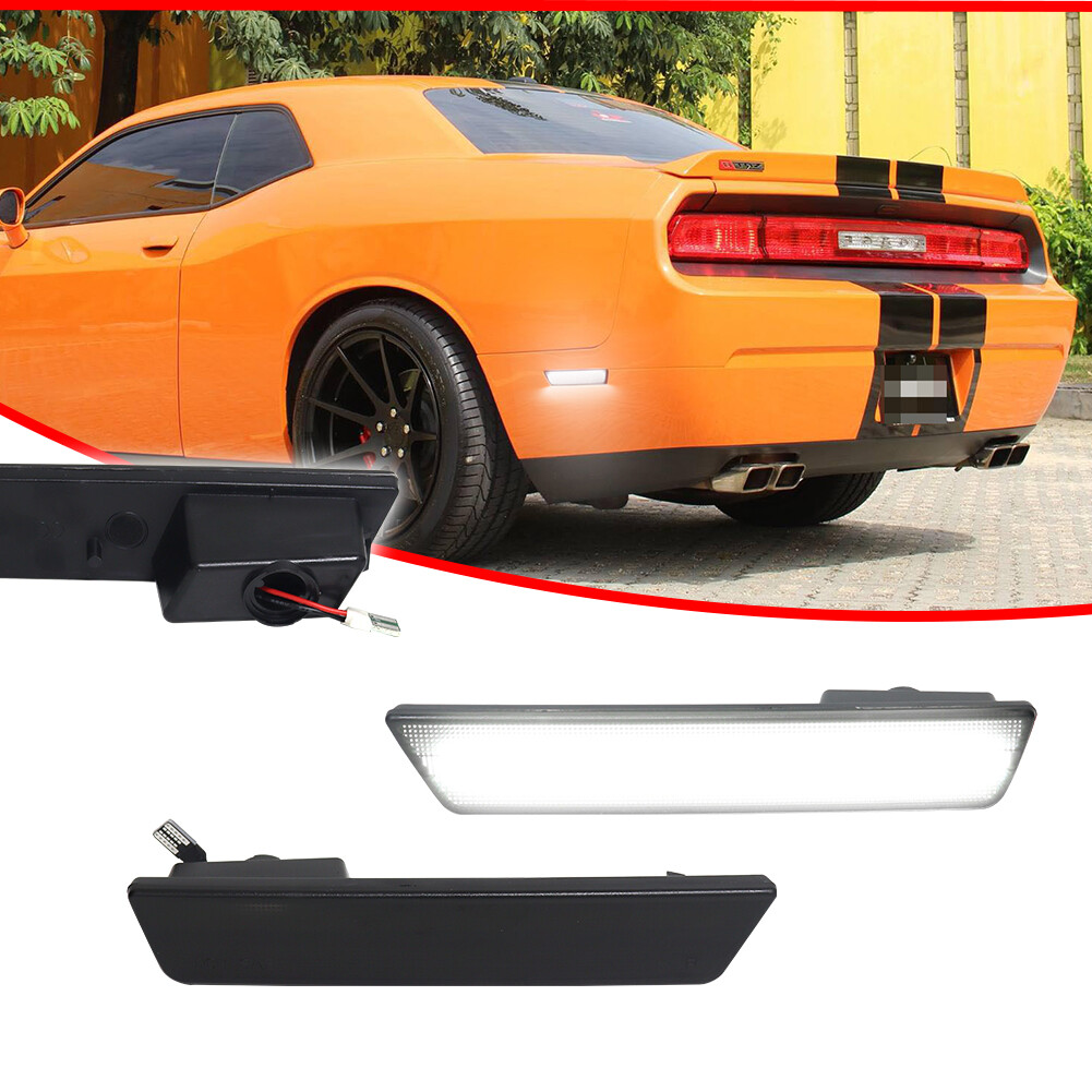 White Rear Side Marker Lamps LED Lights For 08-14 Dodge Challenger/11-14 Charger