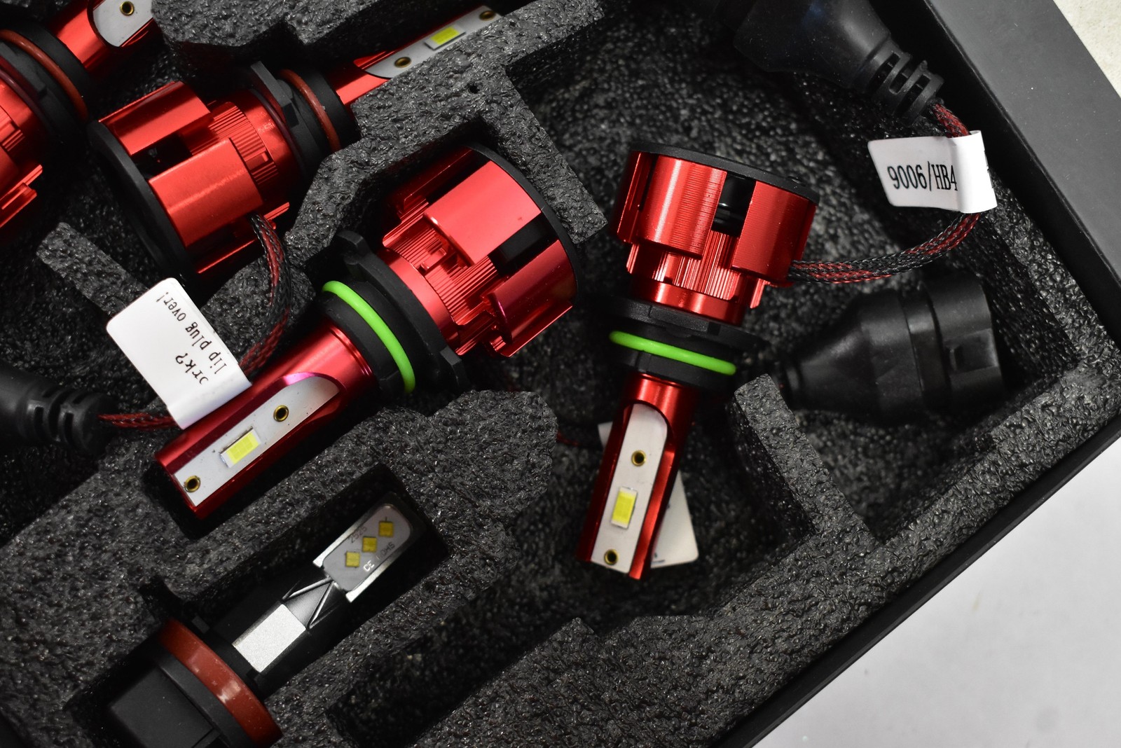 LTZXAP LED Headlight Fog Bulbs Kit 9006 HB4 6pcs IP68 Waterproof Red Auto New