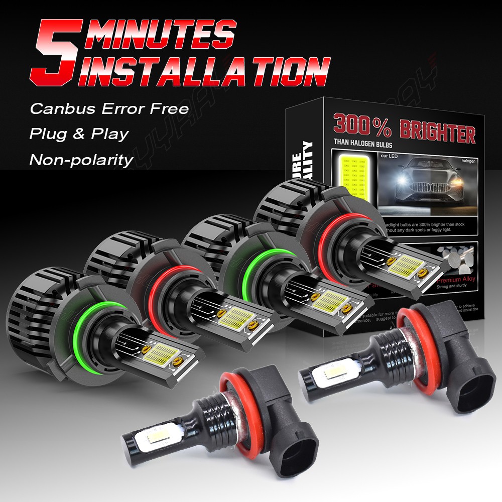 9005 9006 H11 Canbus LED Headlight High/Low Bulbs Super Bright 5000LM
