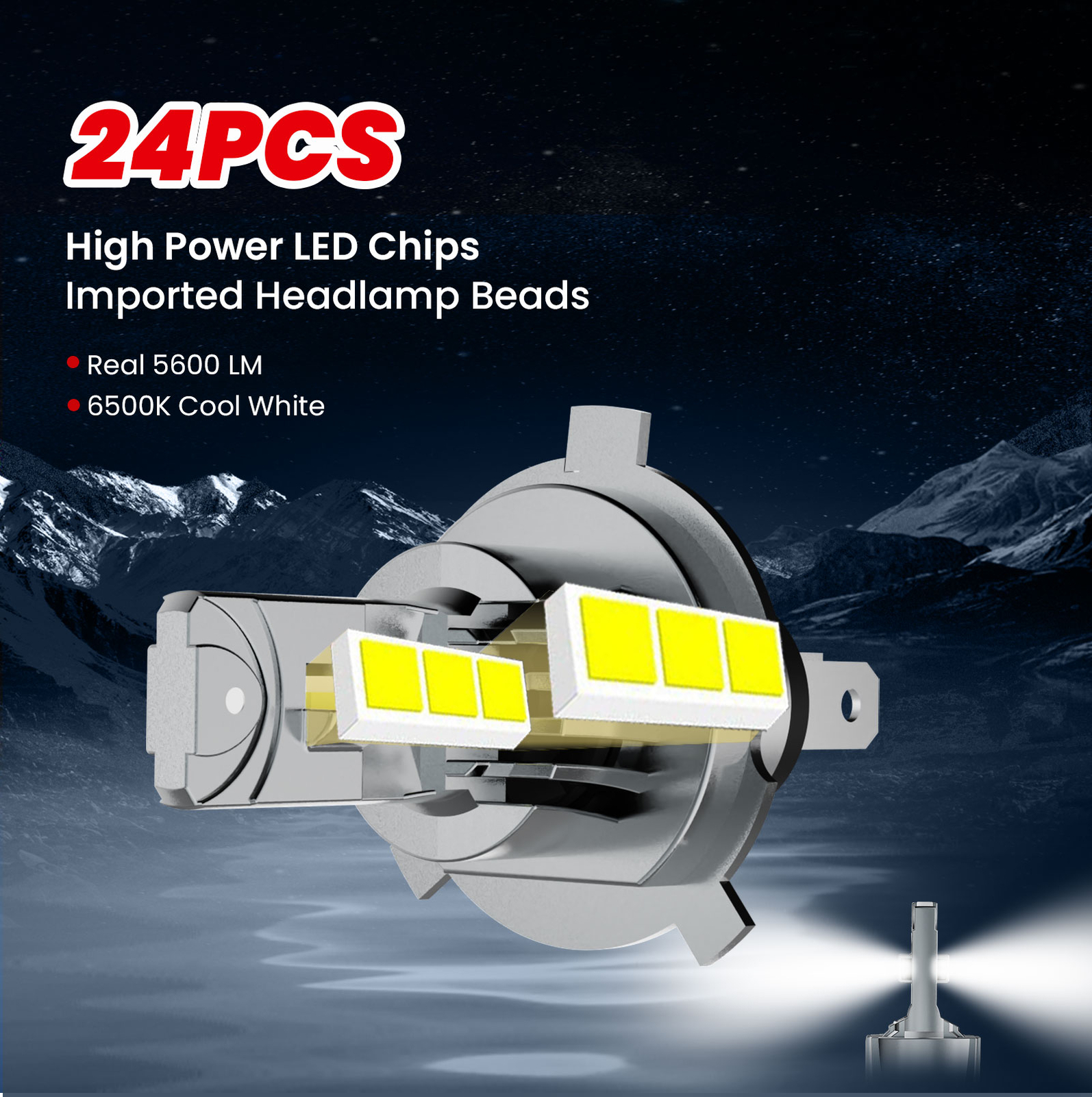 ISAMUTO H4 9003 LED Headlight Bulb 10000LM Kit High Low Beam Super Bright White