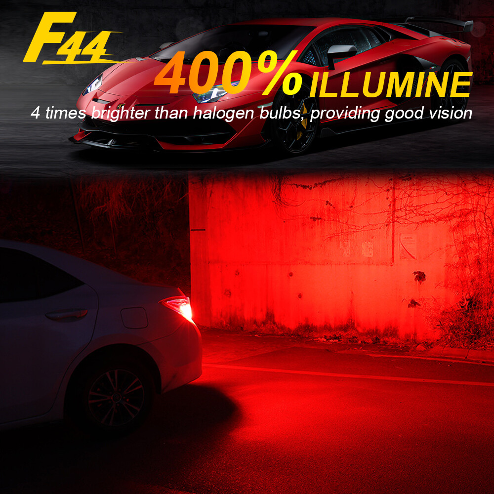 2x 7443 7440 LED Bulbs Flash Strobe Red Brake Light Bulb for Honda Civic Coupe