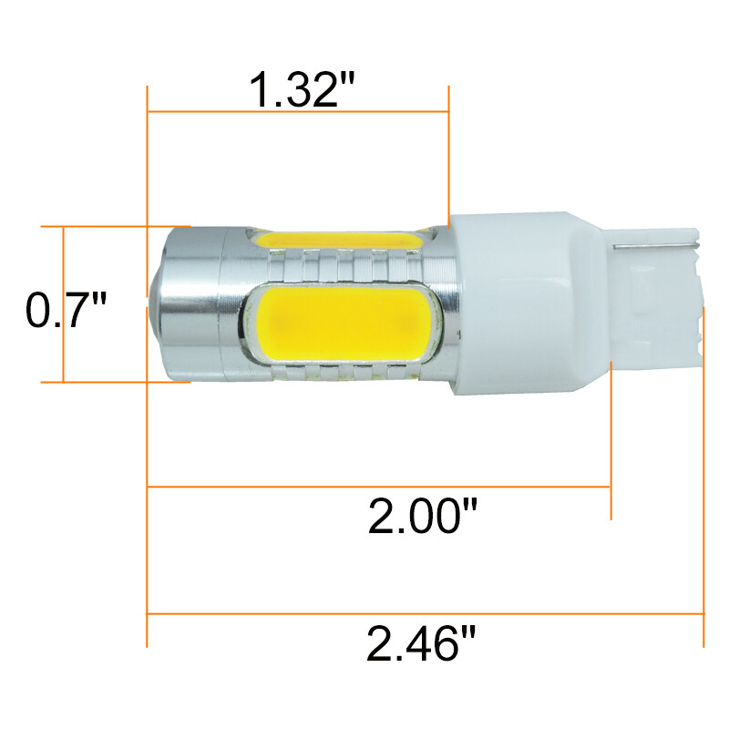 2PCS Golden Yellow 7440 7440A 992 Car Truck LED Turn Signal Light Bulbs W21W T20