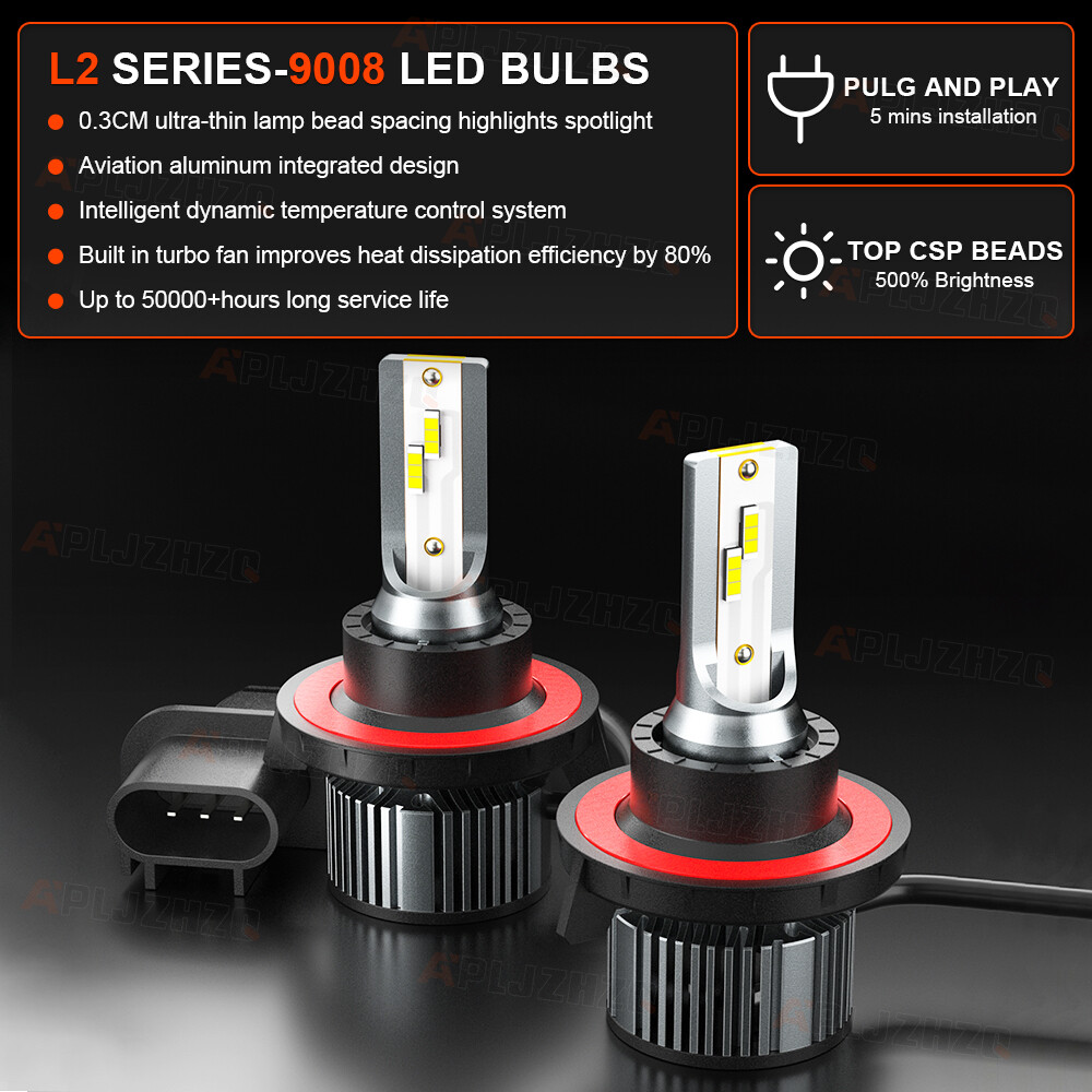 For 2004-2008 Ford F150 H13 9008 LED Headlight Hi/Lo Beam+ 9145 Fog Light Bulbs
