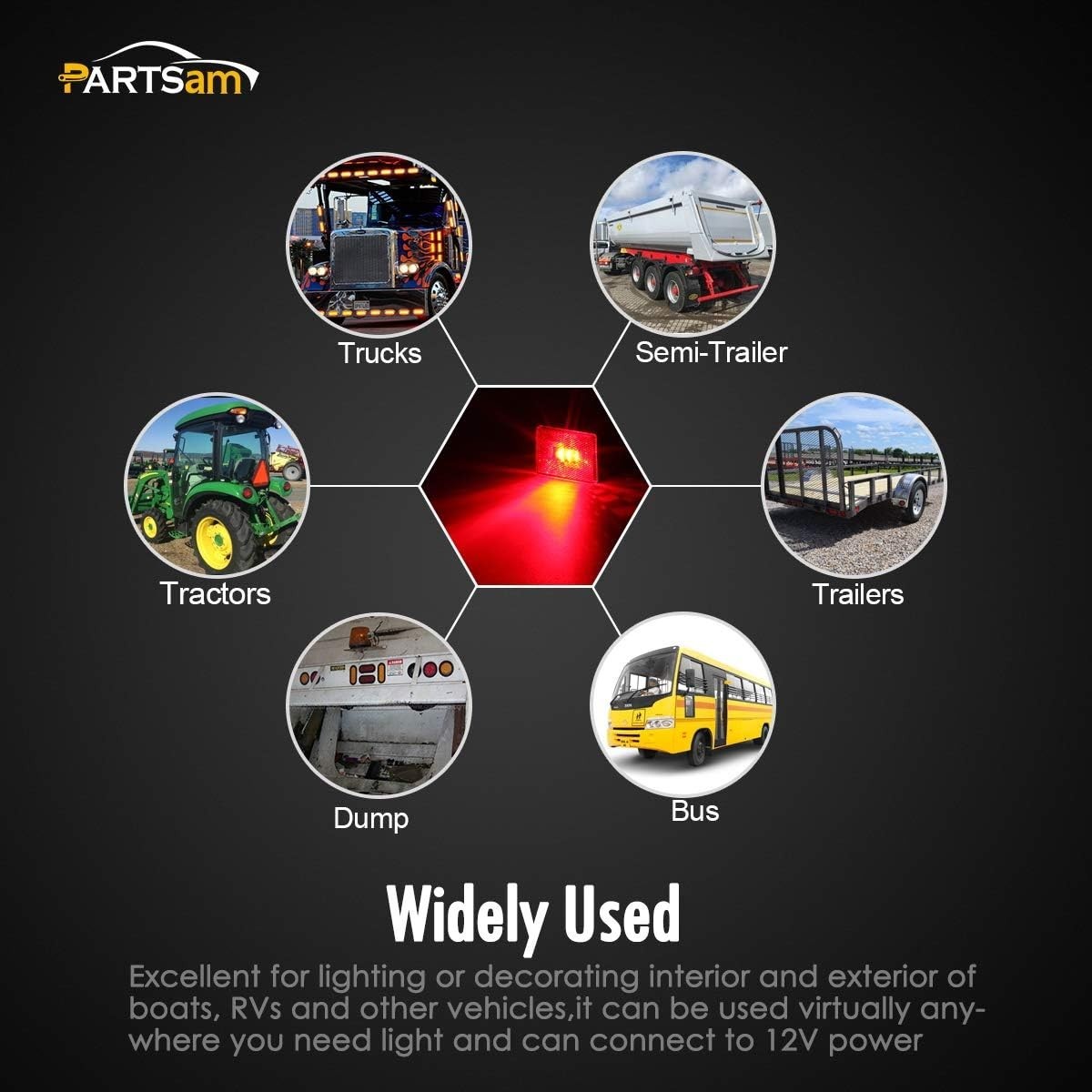 Durable LED Clearance & Side Marker Lights – Amber/Red for Trailers & Trucks