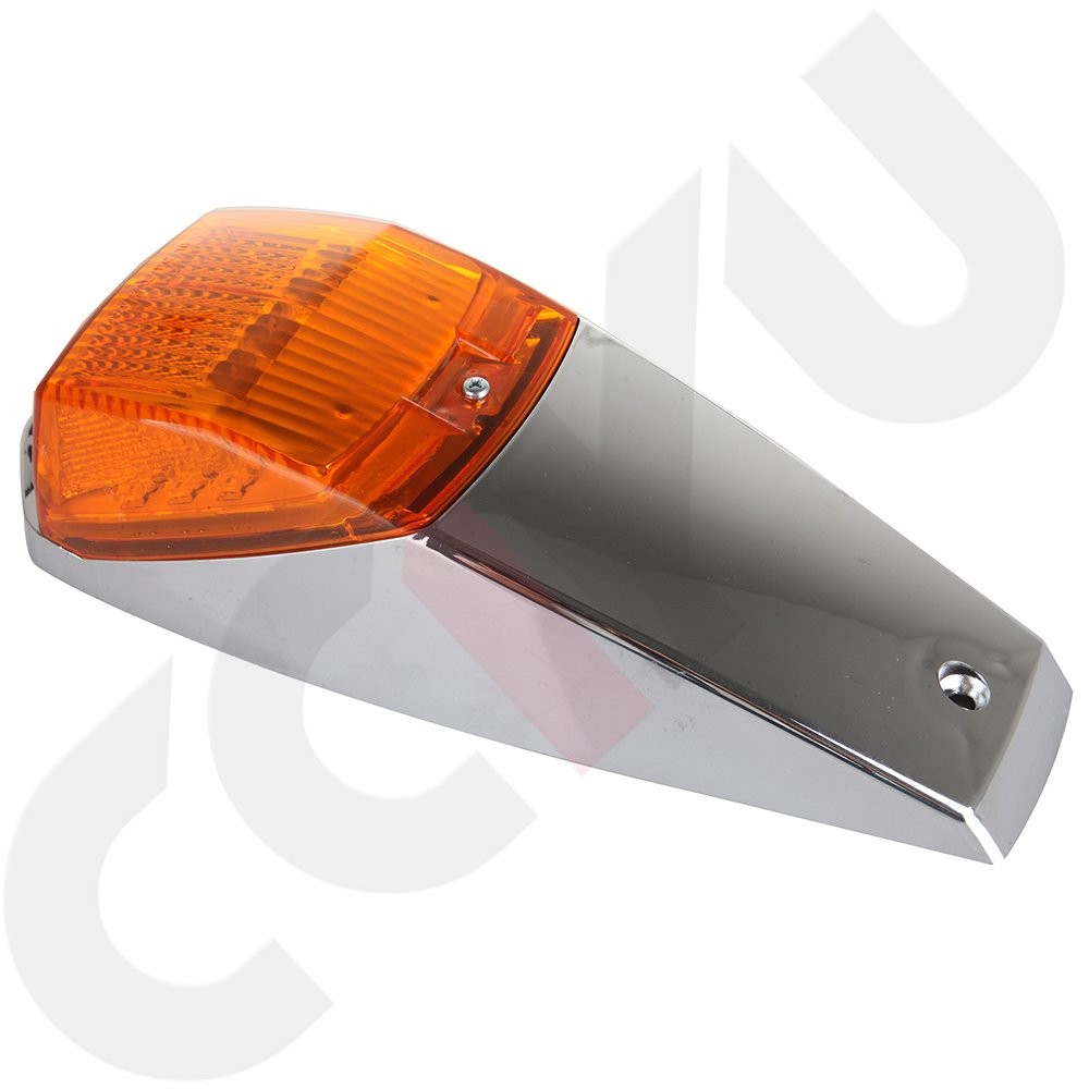 5x 17 LED Amber Chrome Cab Marker Roof Lights for Peterbilt 379 Kenworth Truck