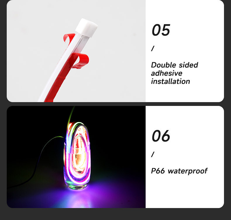 1.2M Car Ambient Light RGB LED Strip Waterproof Daytime Running Lamp APP Control