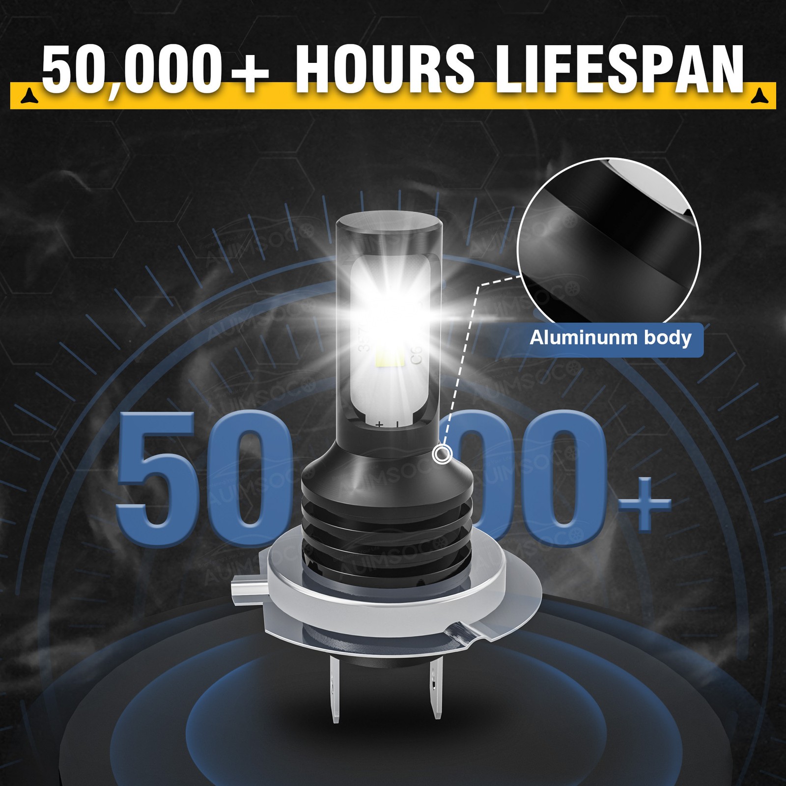 H7+H7+H11 Combo Mini LED Headlight Bulbs High Low Beam fog Light 6000K Lamps