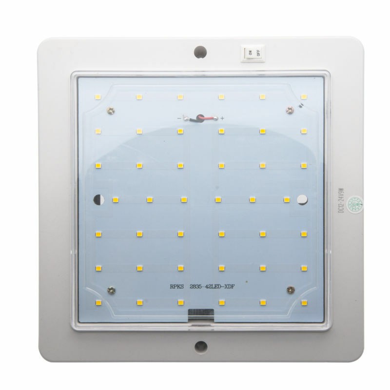 Universal DC 12-24V White 9W LED Dome Roof Lamp Ceiling Interior Reading Light