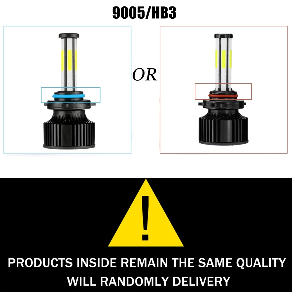 6-sides LED Headlight Bulbs Combo Kit 9005 H11 High Low Beam Bright White 6500K