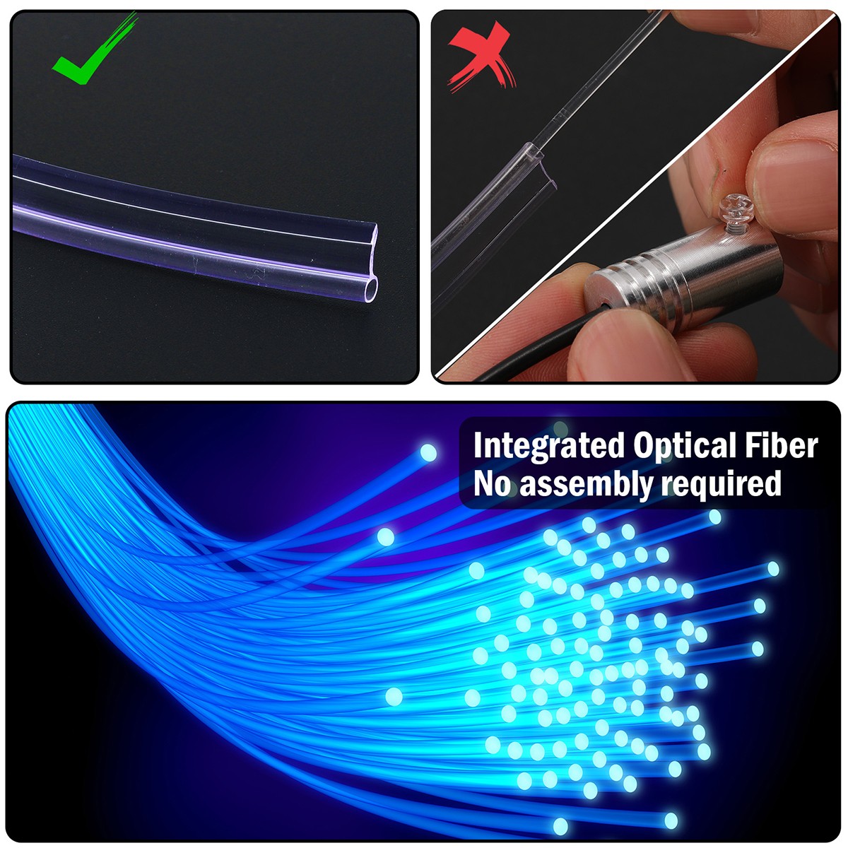 RGB LED Car Fiber Optic Interior Lamp Decor Ambient Light Strips App Control New