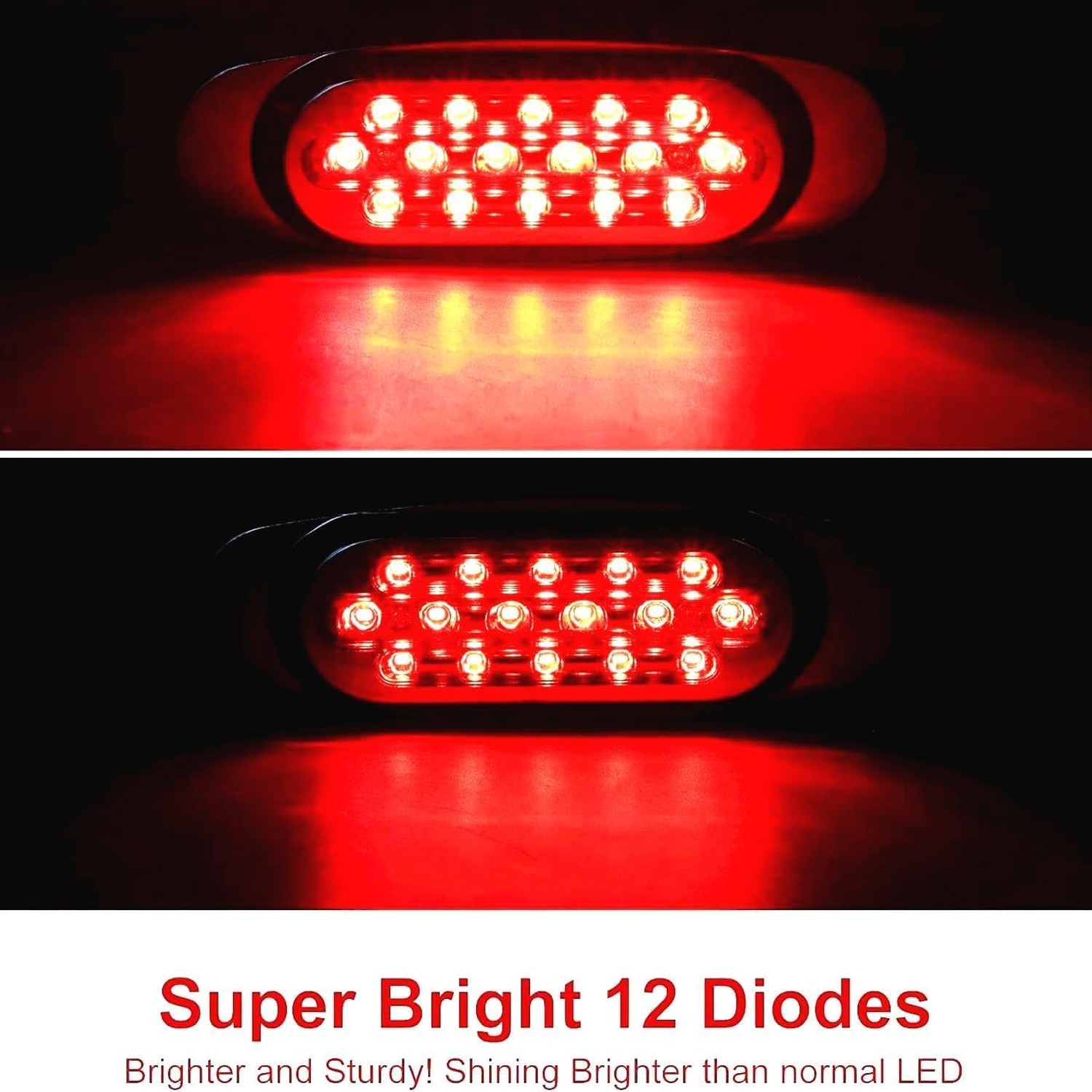 10x Truck Parts 6.5″ Inch Red LED Chrome Side Marker Lights Clearance Waterproof