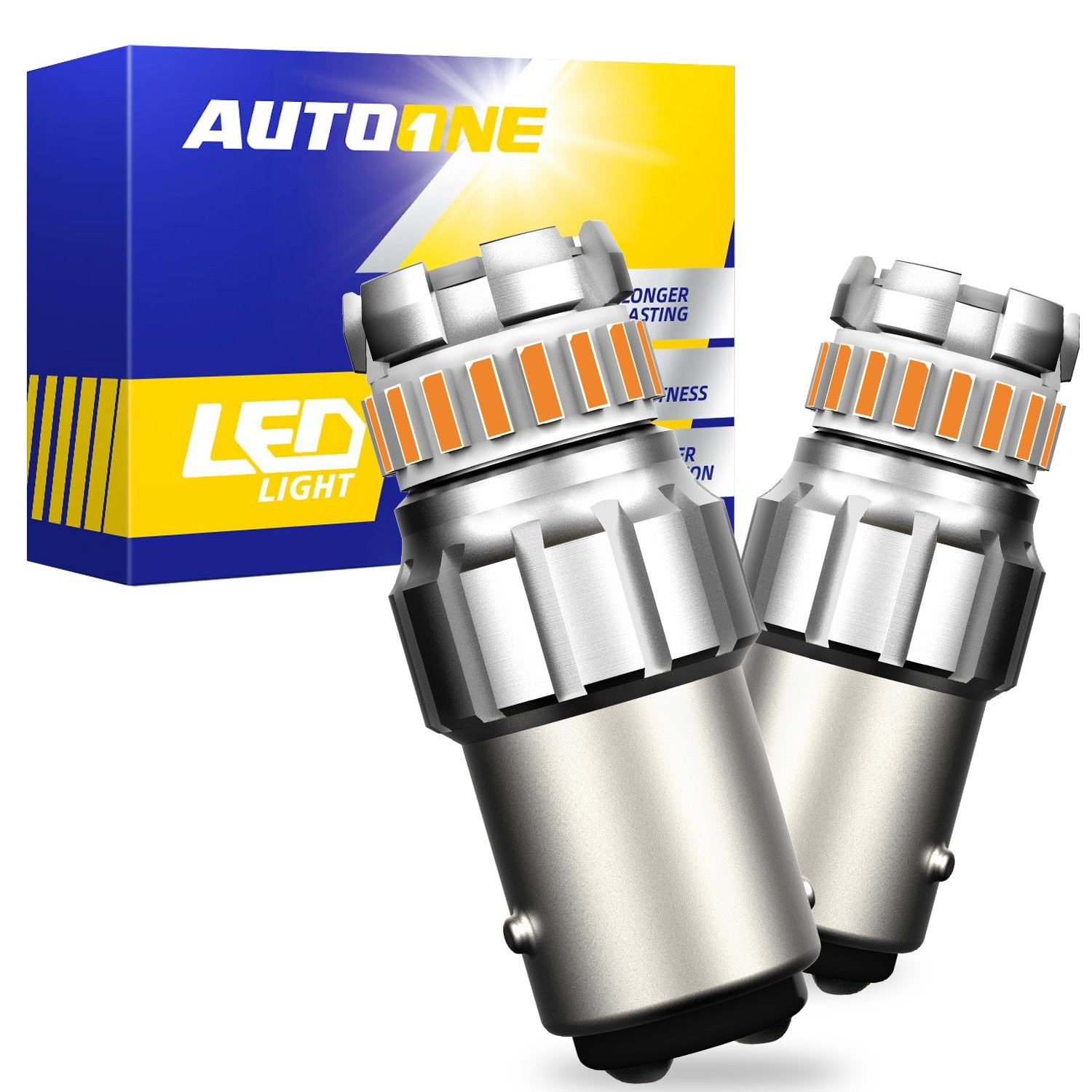 2F Series 1157 2357 Amber Yellow LED Turn Signal Bulbs Anti Hyper Flash 2-10X