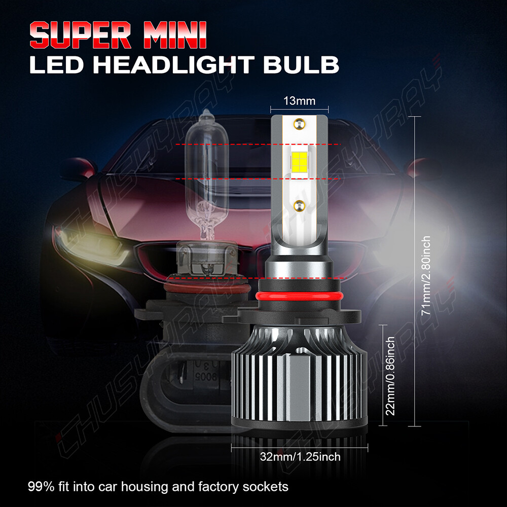 9005 H11 Bulb, 10000LM 500% Brighter, HB3 H8 H9 Bulb 6000K Cool White, Pack of 4