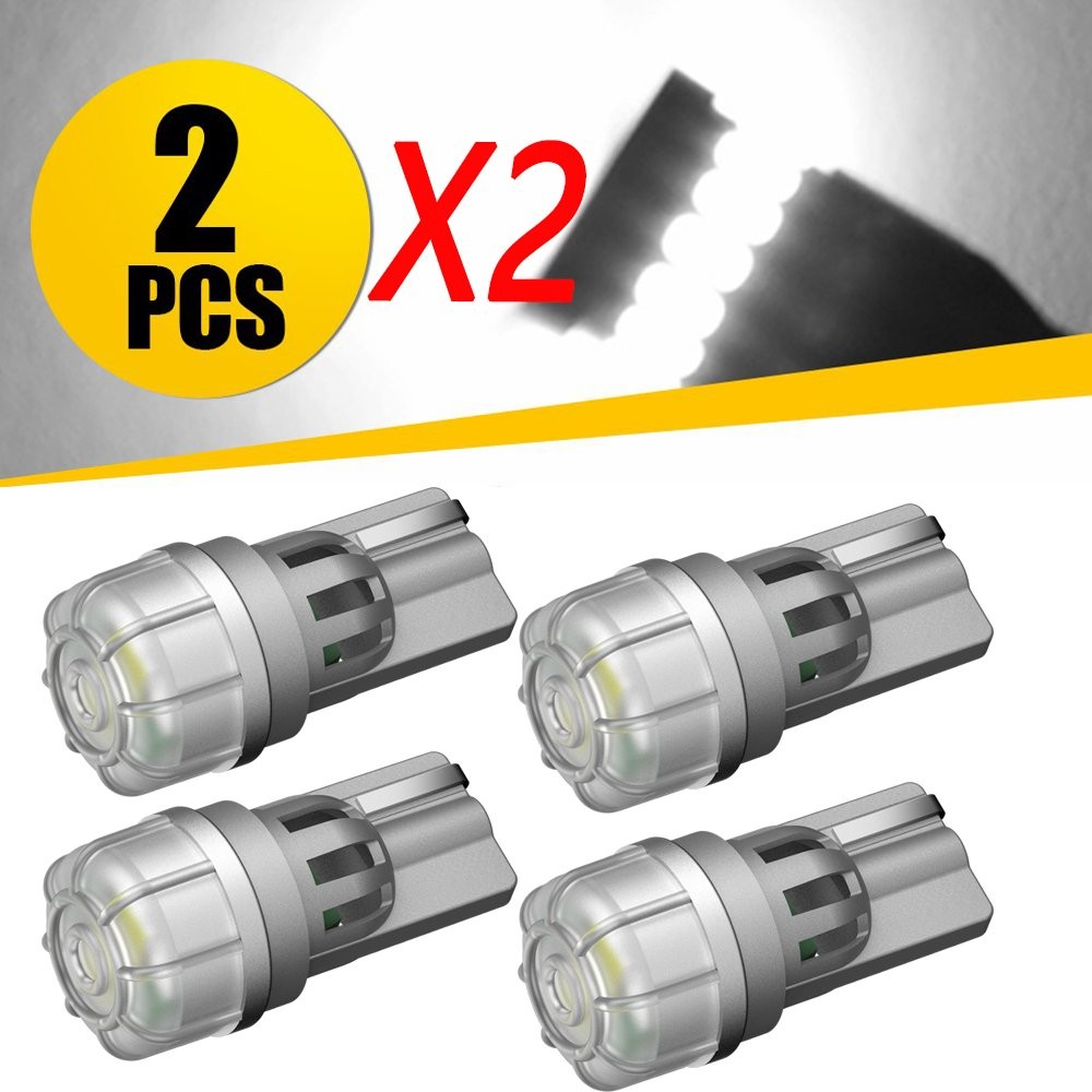 800LM 4PCS White LED 168 T10 194 W5W License Plate Light Inside Dome Trunk Light