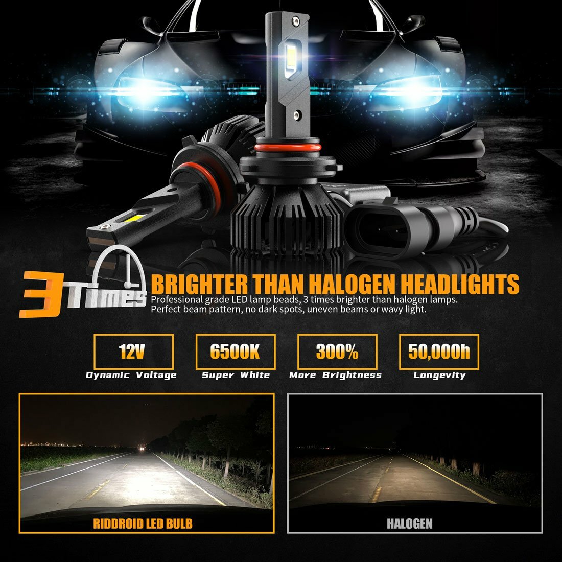 9005 HB3 LED Headlight Conversion Kit Bulb High Beam Super Bright White Canbus