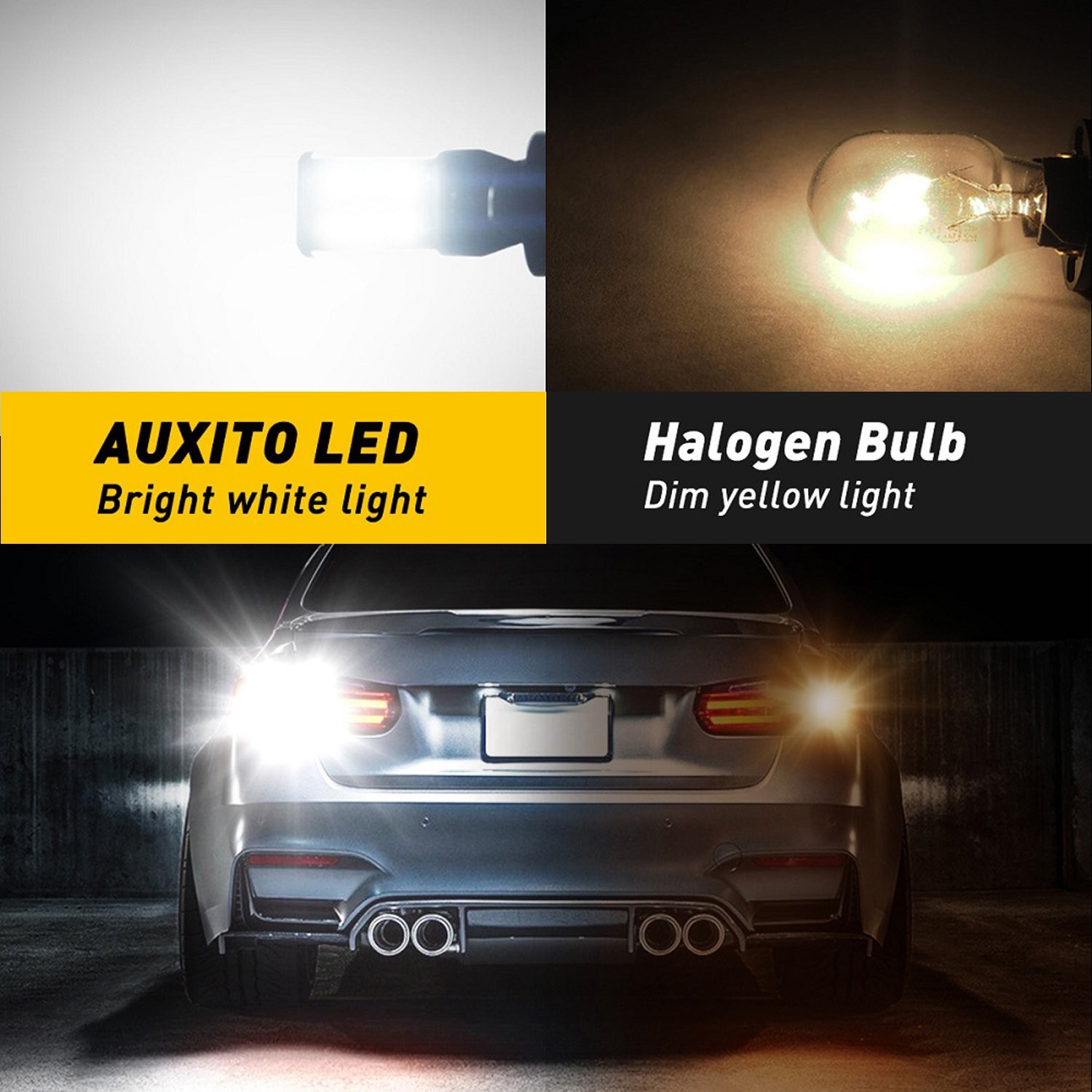 AUXITO 1156 LED Reverse Backup Light Bulbs Super Bright White 6500K 2400LM BA15s