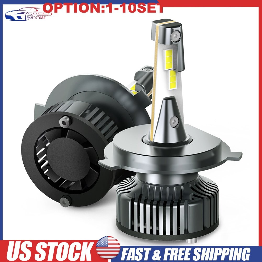 LED H4 9003 HB2 White Bright Headlight Bulbs Kit 200W 20000LM Hi-Low Beam 2-20X