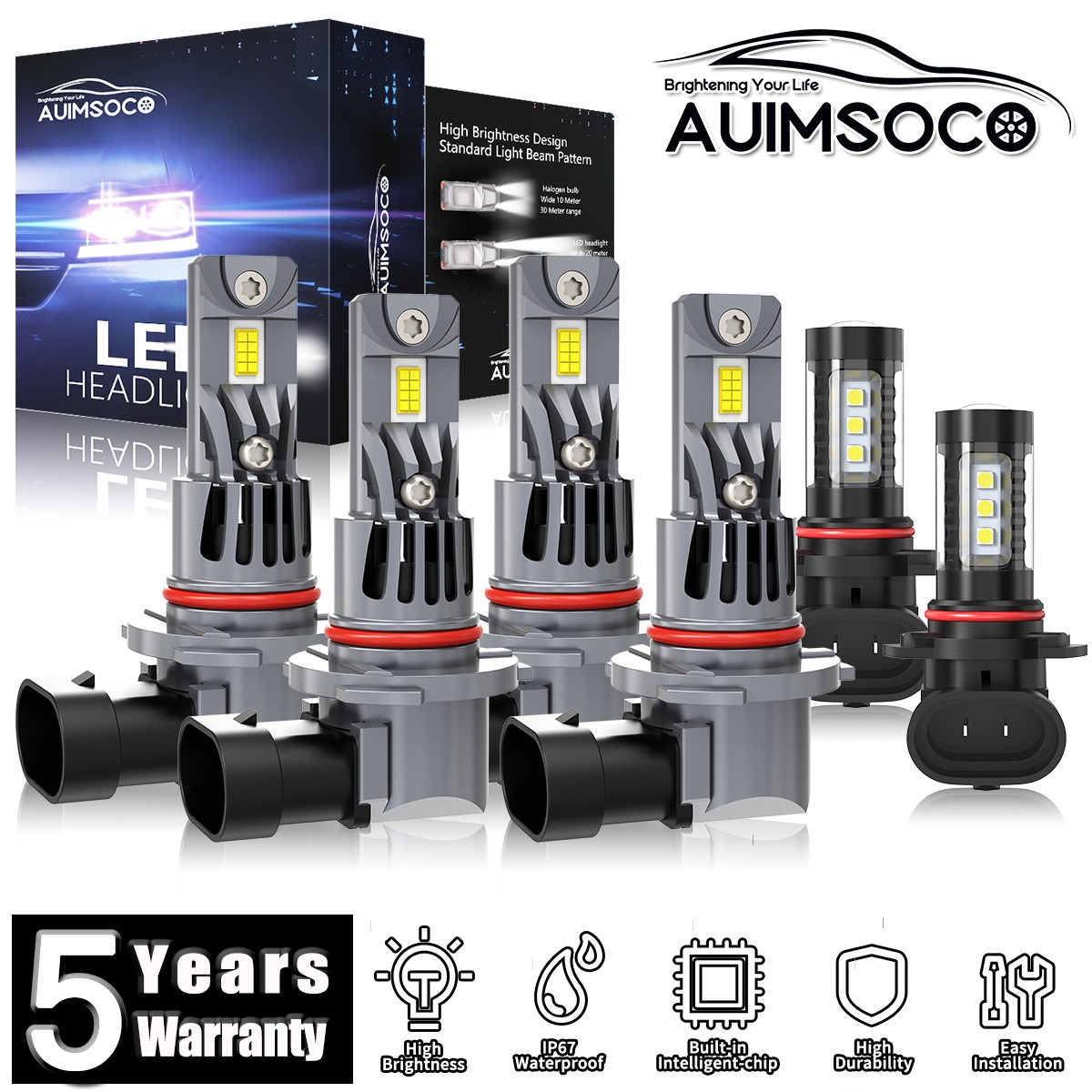 For Chevrolet Silverado 1500 Classic 2007 6x LED Headlight Hi&Lo Beam Fog Bulbs