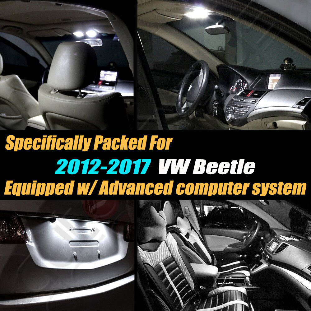 10Pc Canbus Error Free Interior LED White Light Kit for 2012-2017 VW Beetle