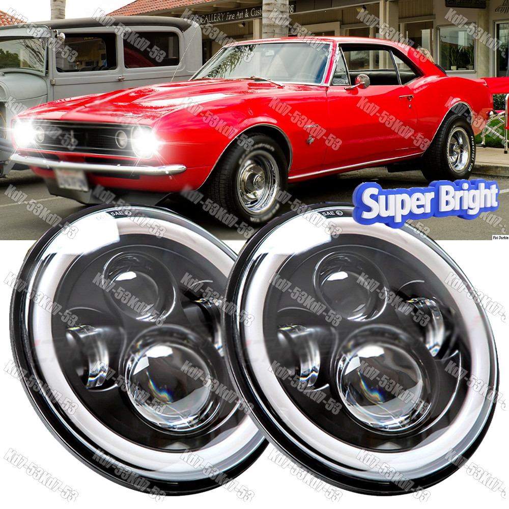 Fit Chevrolet Camaro Z28 SS RS 1967 1968 1969 1970 1971 1Set 7″ LED Headlights