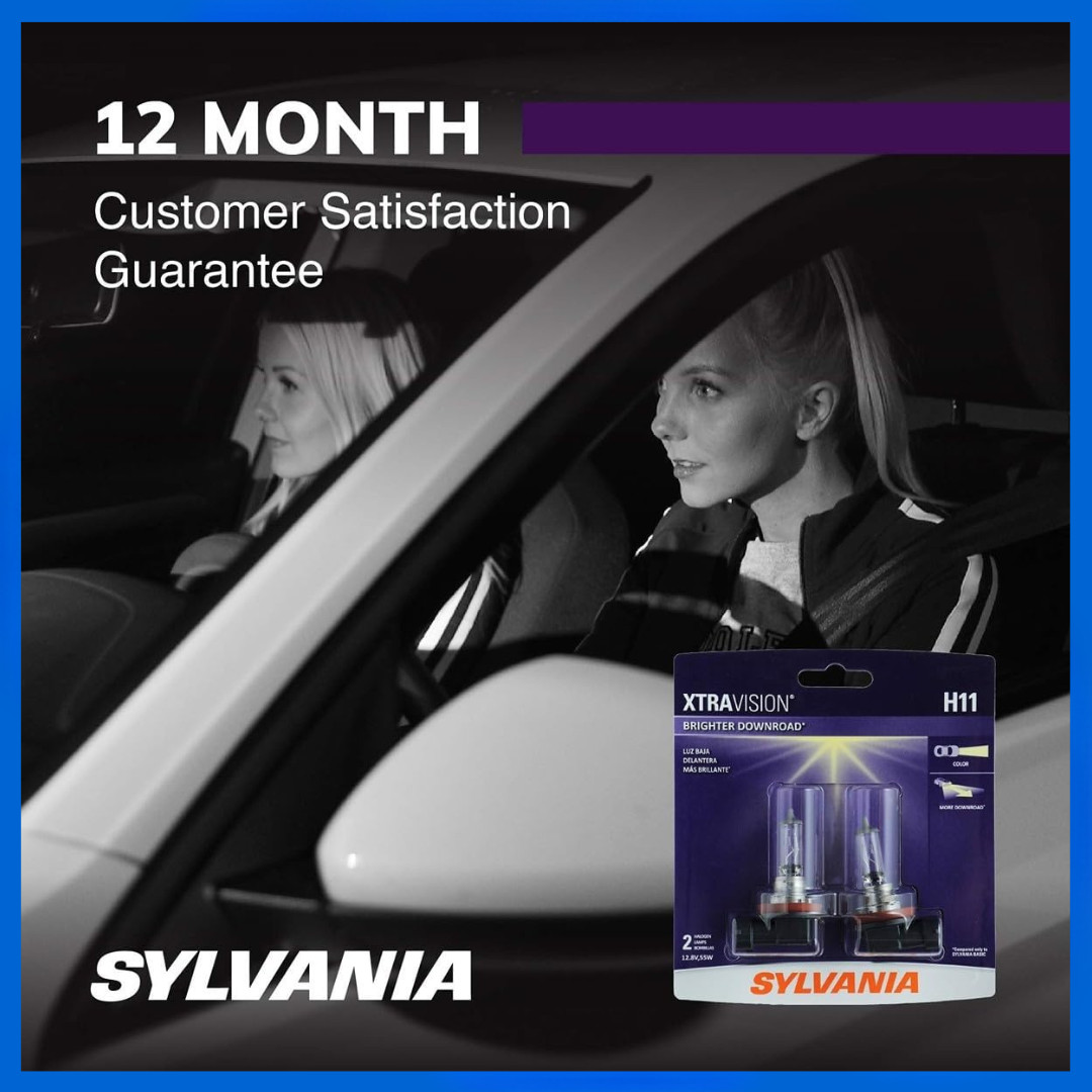 SYLVANIA H11 XtraVision Halogen Headlight Bulbs 2PK High/Low Beam Fog Light