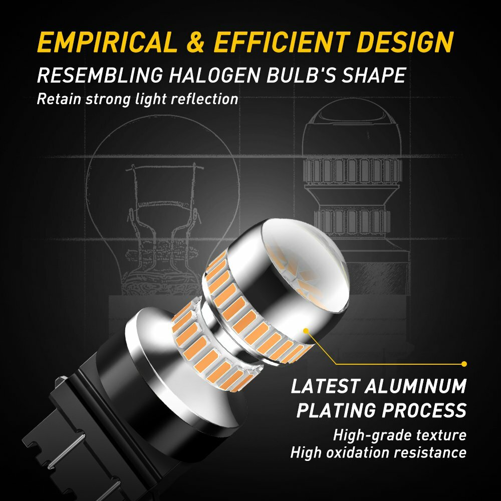 AUXITO 3000K Amber 3157 Anti Hyper Flash LED Turn Signal Light Bulb Canbus