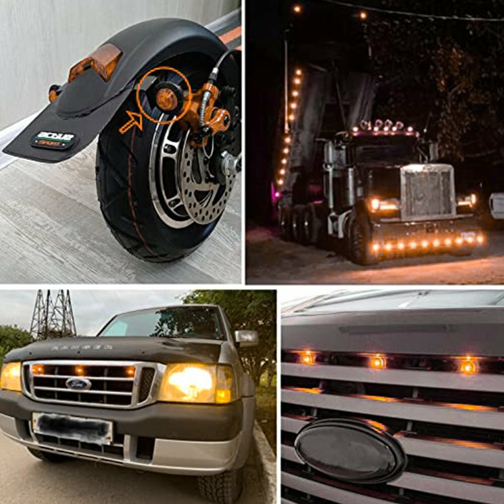 amber 10X 3/4″ Side Marker Lights LED Truck Trailer Round Side Bullet Light EOE