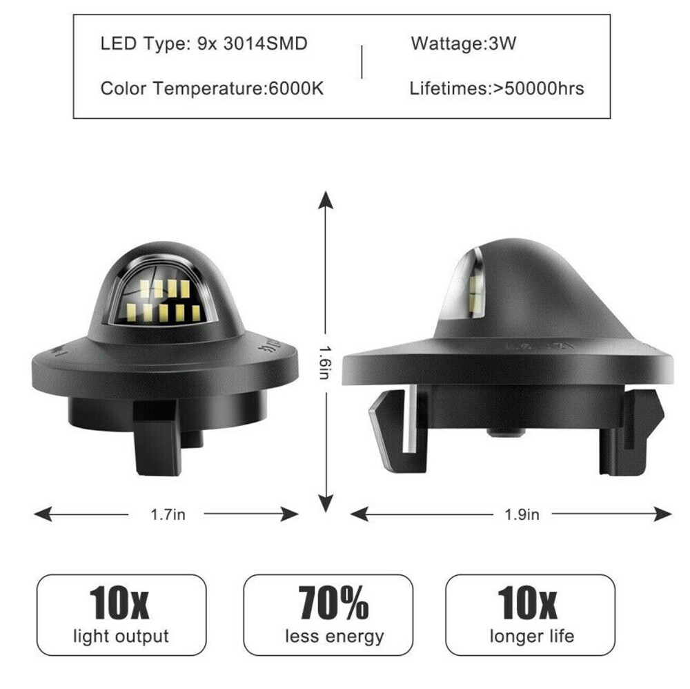 2x Set LED License Plate Light Replacement For Ford F150 F250 F350 1990-2014