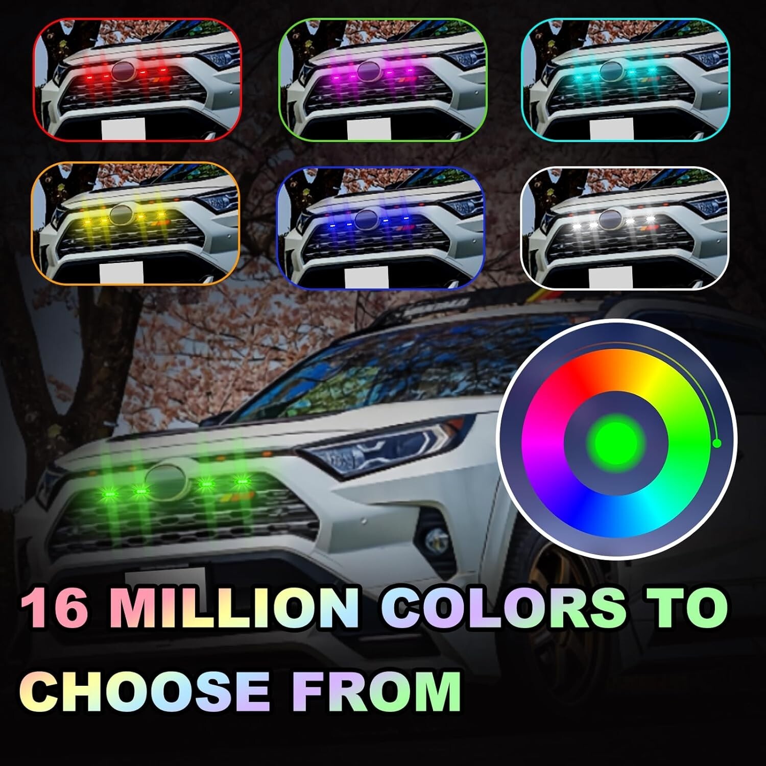 LED Grill Grille Lights for 2019-2024 Toyota RAV4 Hybrid LE SE XLE XSE Limited