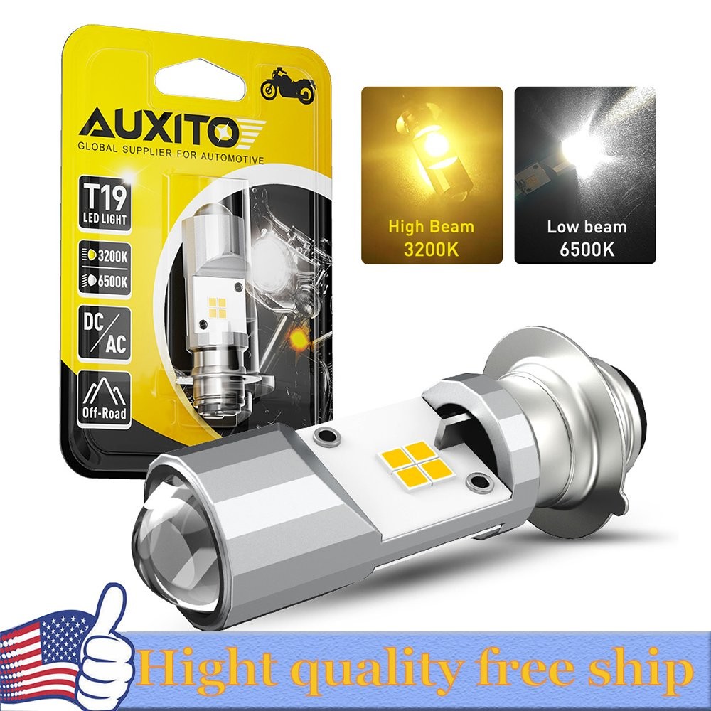 AUXITO LED Light 3000K Yellow 6000K White Bulb HEADLIGHT Motorbike ATV UTV EOOK