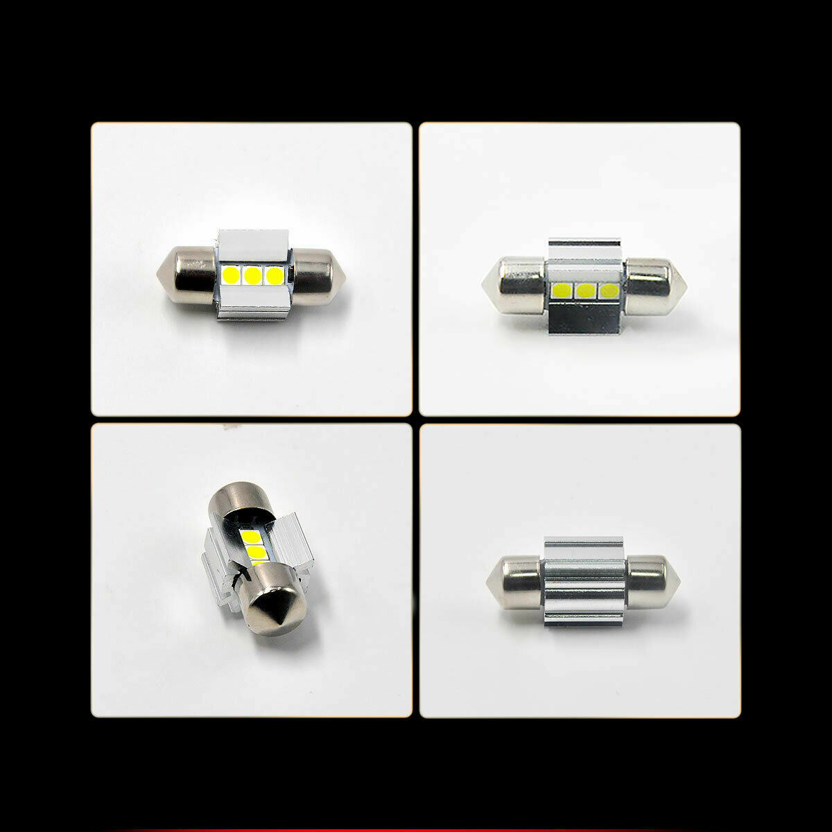 2xWhite 28mm Festoon LED Interior Dome Map License Light Bulb DE3021 DE3022 3528