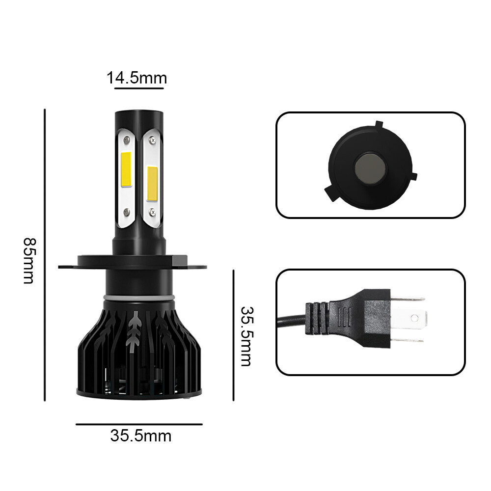 H4 9003 HB2 LED Headlight Hi/Low Beam Bulbs Conversion Kit 16000LM 120W