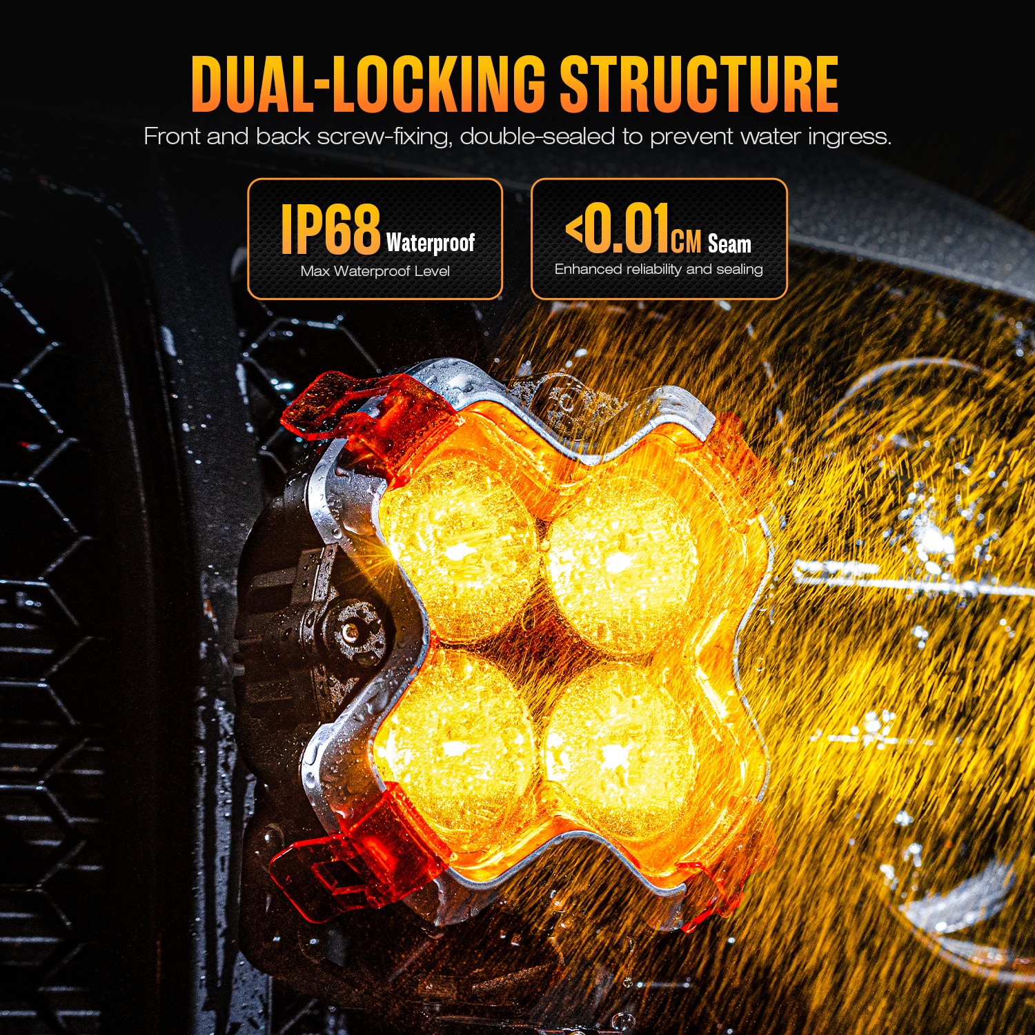NOVSIGHT 6 inch 160W LED Pods Work Lights Spot Beam Driving Offroad For Jeep GMC