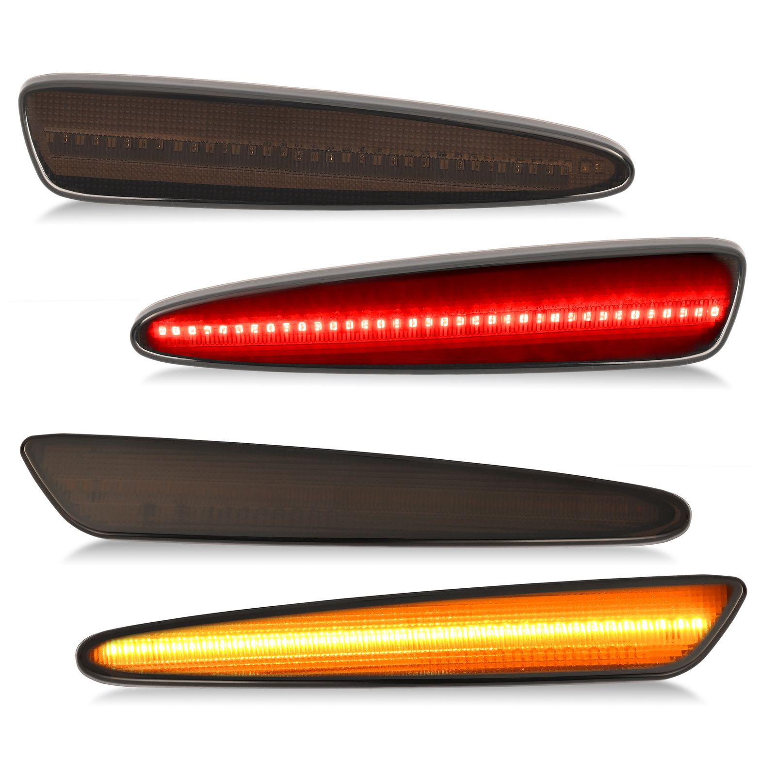 For Chevy Corvette C6 2005-13 Front & Rear Smoked LED Side Marker Signal Lights