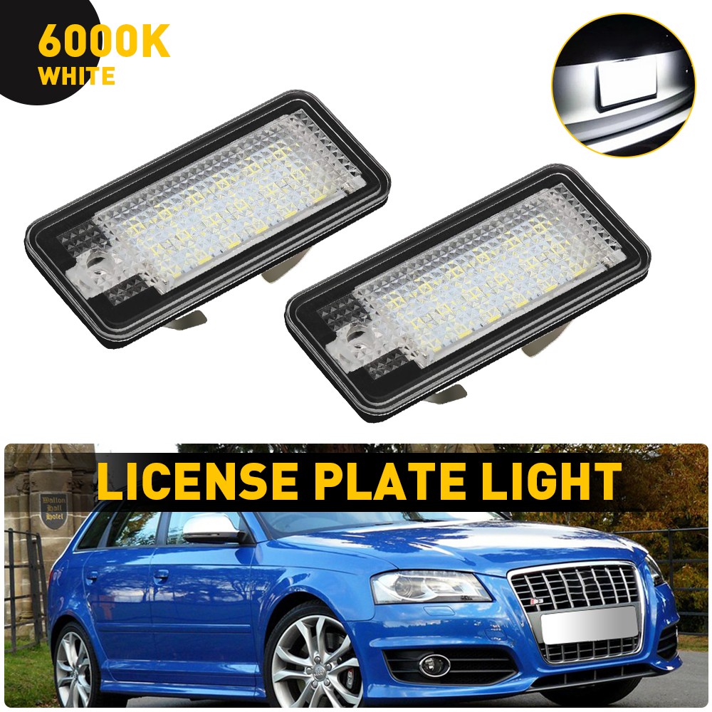For Audi A3/S3 S6 A4/S4/B6 Q7 A8/S8D3 License LED Plate Light White X2 800LM US