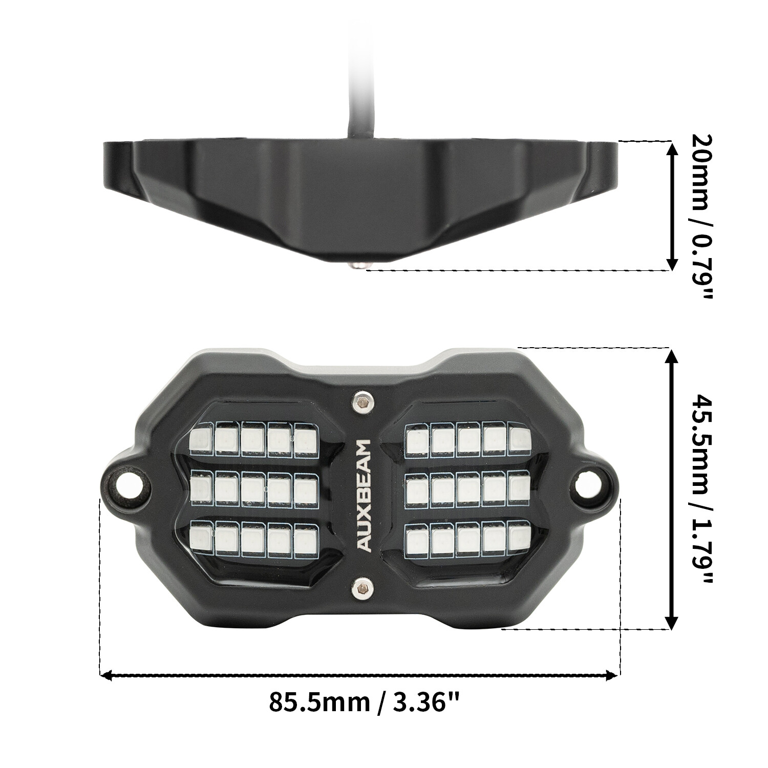 AUXBEAM 4/8 Pods RGB LED Rock Lights Dream Color Underglow Neon 48W 72W 96W 120W