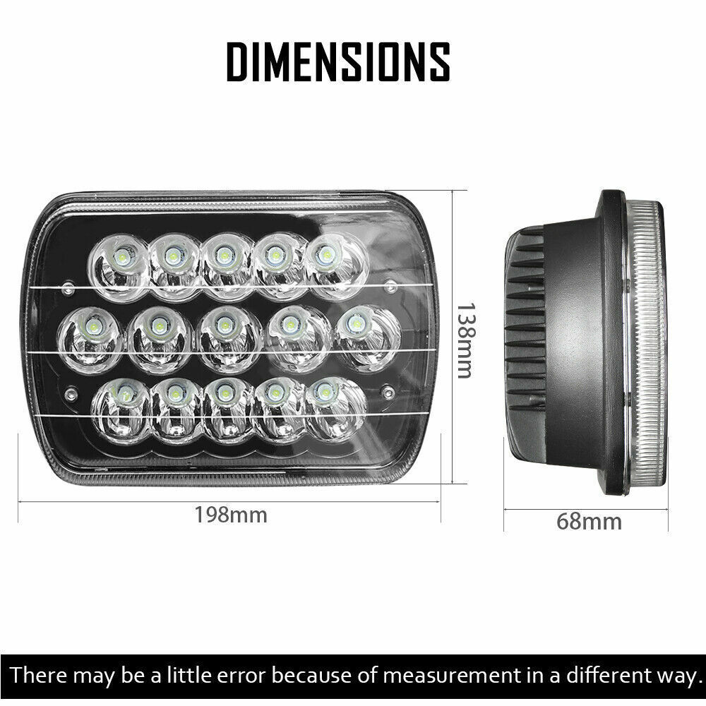 Pair 7×6 inch Led Headlights High Low Beam Fit Chevrolet C10 C20 C30 K10 K20 K30