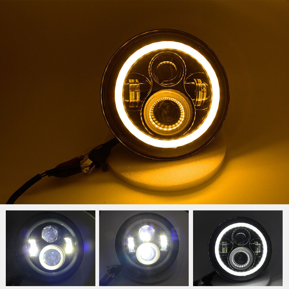 PAIR DOT 7″ Inch LED Headlights DRL Turn Signal Combo Beam
