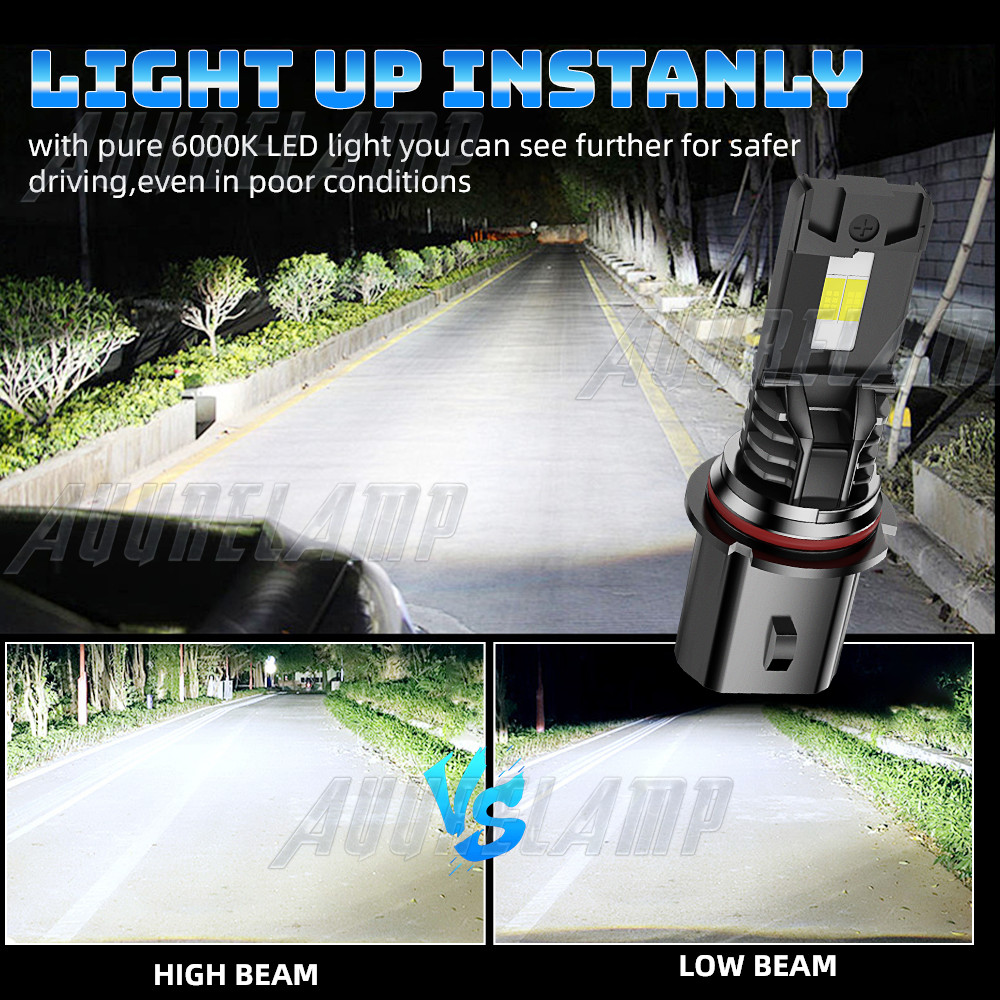 AQJ 9007 HB5 LED Headlight Bulbs High Low Beam 60000LM White Super Bright 2X