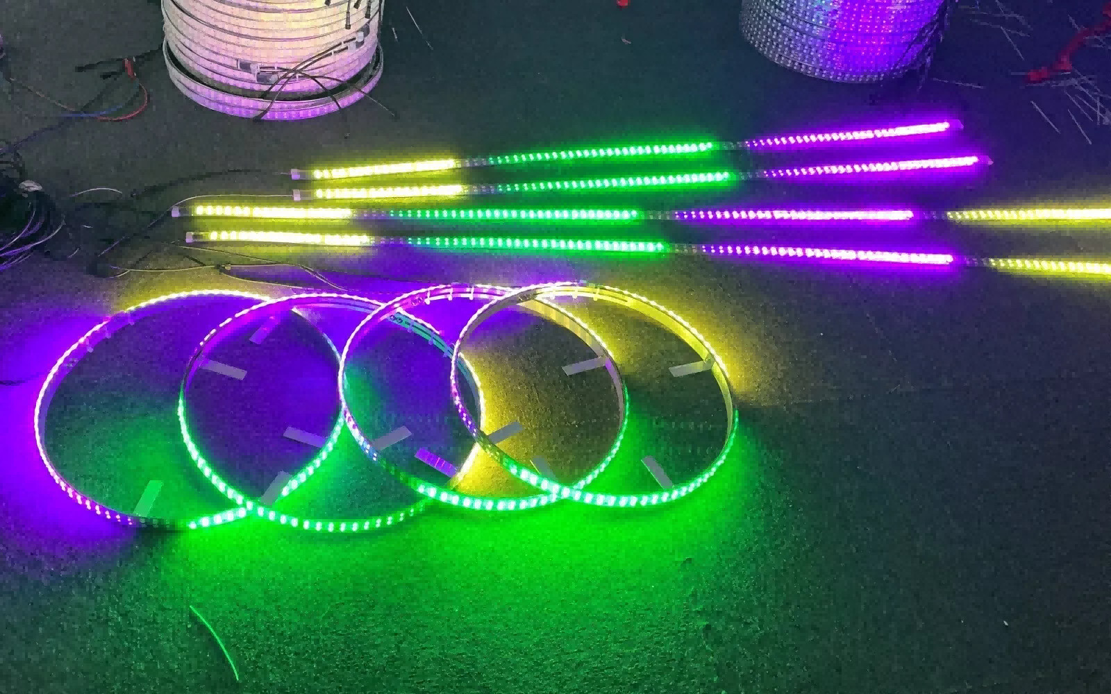 IP68 Waterproof 15.5″ Chasing LED Wheel Lights Underglow Kit 12V DC