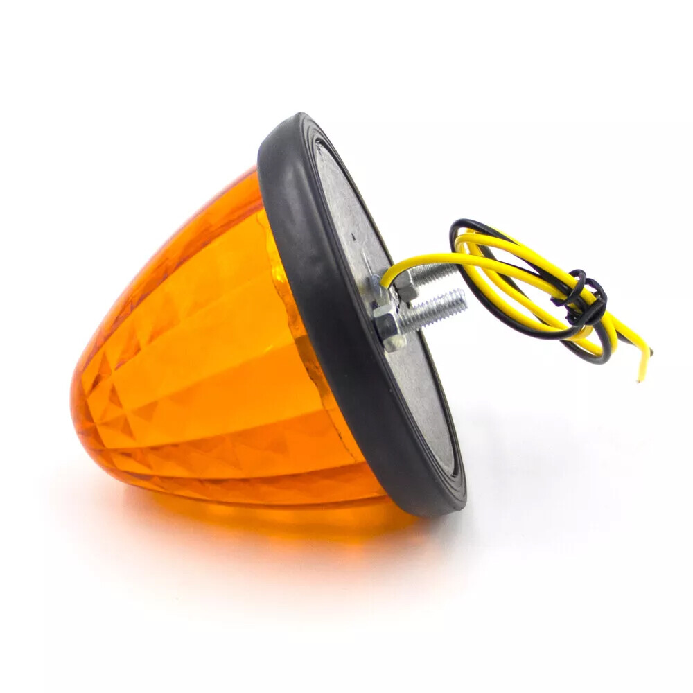 4pcs 3 Inch Round Cone Amber 16 LED Indicator Side Marker Light 12V Lorry Truck