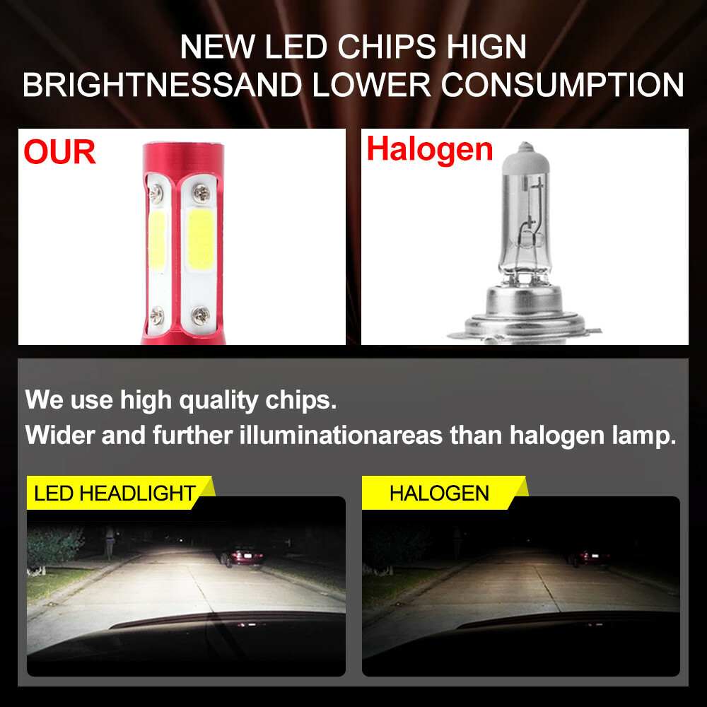4-Side H11 H9 LED Headlight Super Bright Bulbs Kit 330000LM HIGH/LOW Beam 6000K