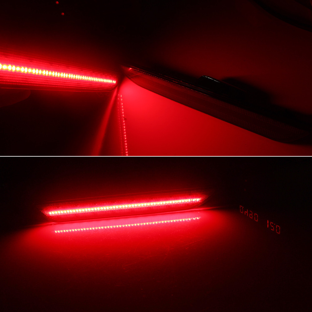 Smoked Black Lens Brilliant Red LED Side Marker Lights For 2015-up Ford Mustang