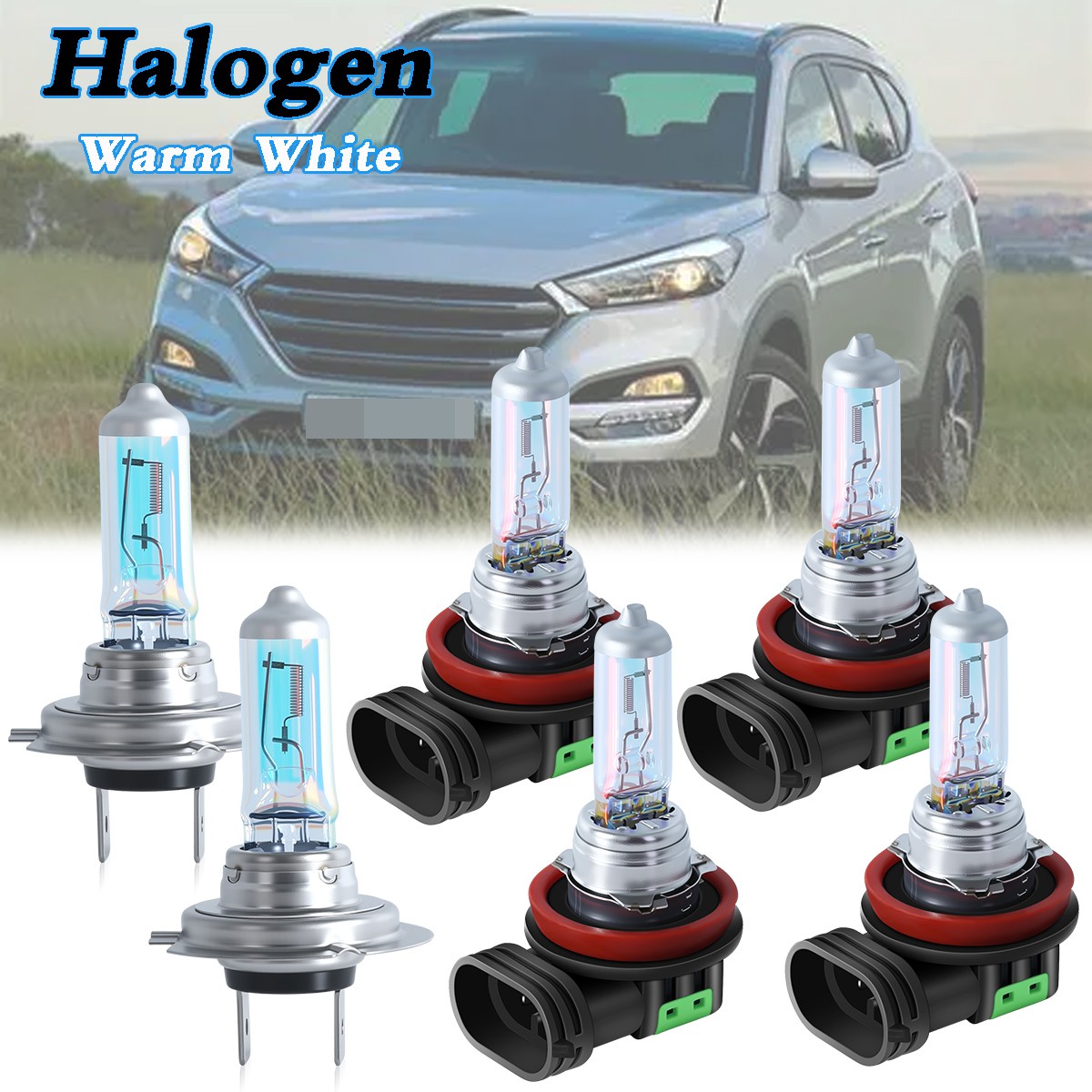 For Hyundai Tucson 16-2018 – H7 H7 H11 Halogen Hi/ Low/Fog Beam Headlight Bulbs