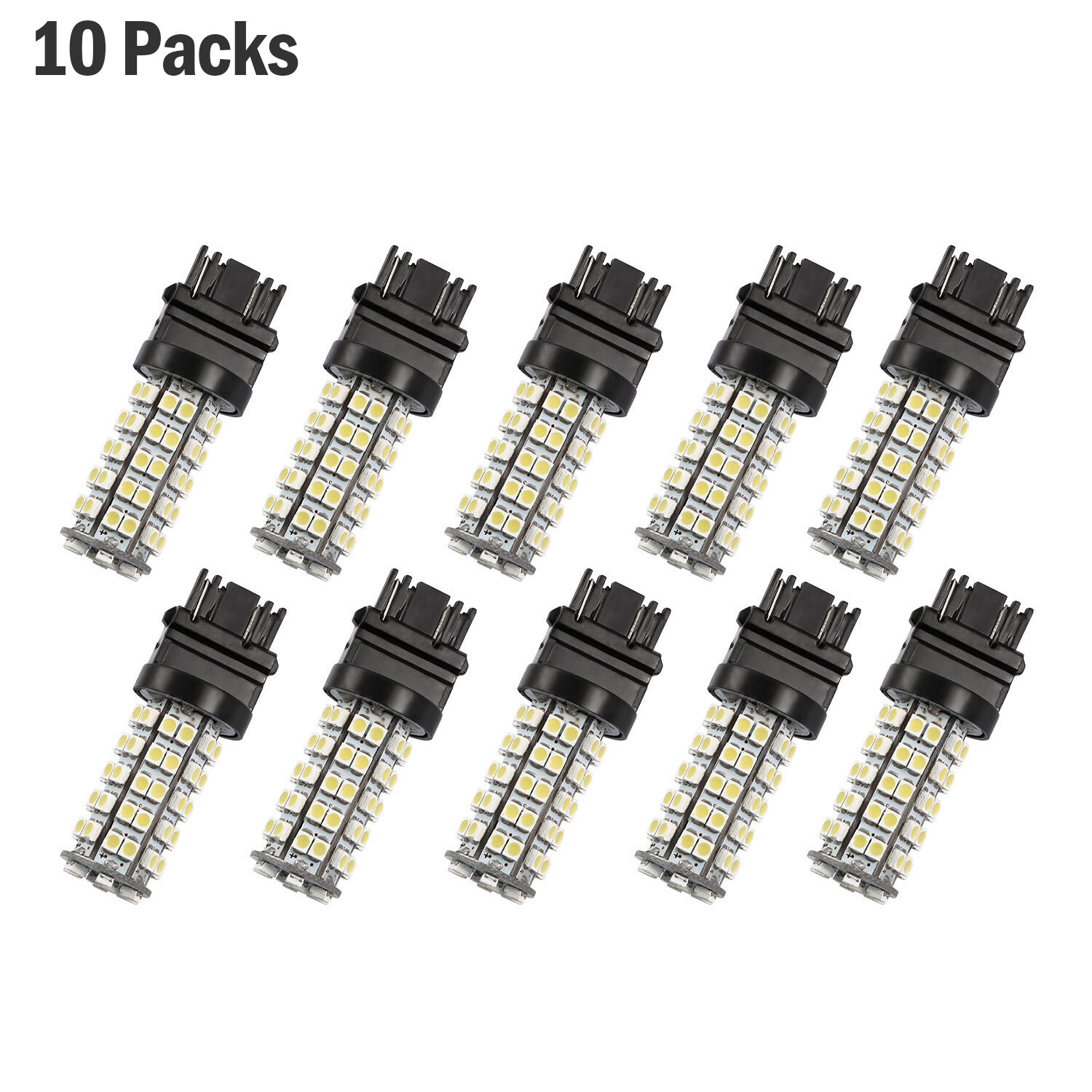 10 X 6000K White 3528SMD 68 LED Tail/Brake/Stop Light Bulbs T25 3057 3457 4157