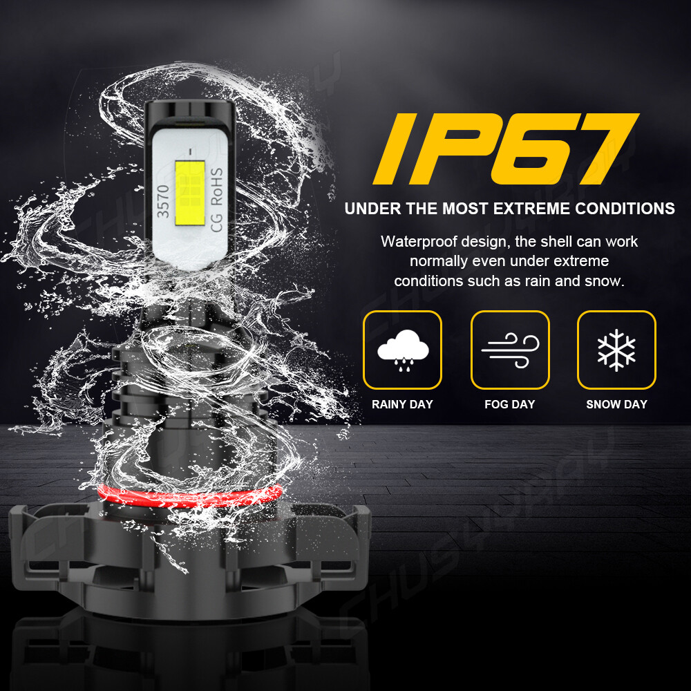 5202/H16 LED Fog Light Bulbs 6000K Xenon White 8000LM High Power Pair